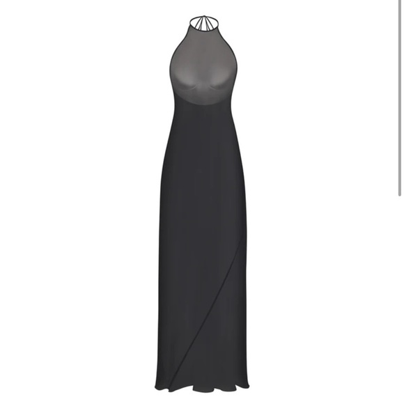 SKIMS Romance Long Sheer Halter Dress - Picture 3 of 7